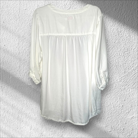 Molly & Isadora Size 1X Button Down Blouse Embroidered Blouse Top Boho Bohemian - Picture 2 of 12